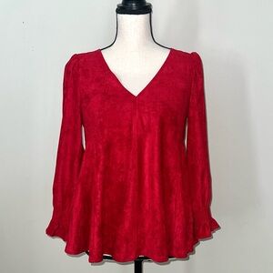 XS Red Tuckernuck Suede Women's Easton Blouse
